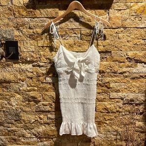 White Ruffle Bottom Dress